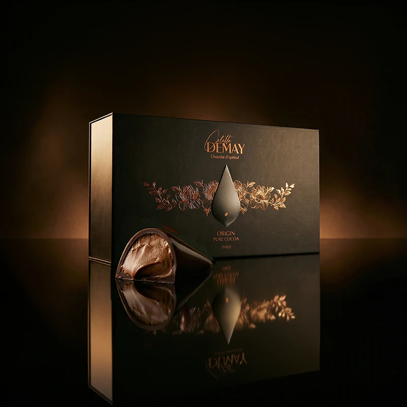 L'Origine — chocolat d'apéritif pur, signature Colette Demay